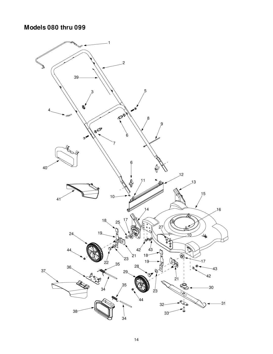 MTD 080 Thru 099 manual Models 080 thru 