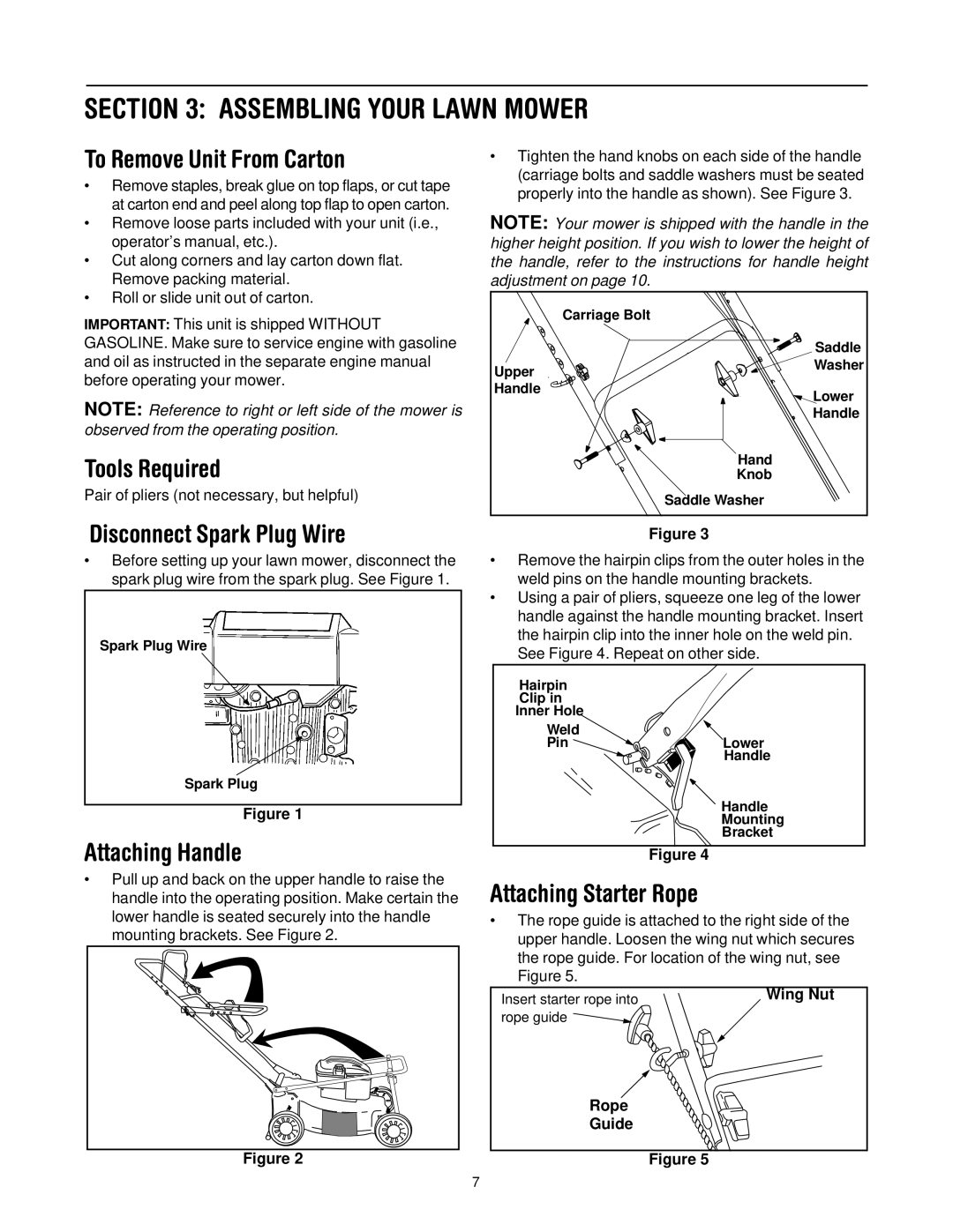 MTD 109 manual Assembling Your Lawn Mower 