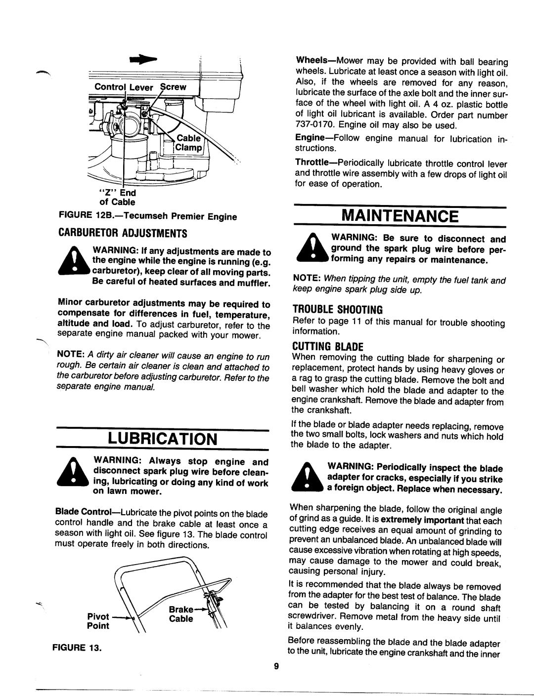 MTD 11-095R000, 11-093R000, 11-098R000, 11-096R000, 11-094R000 manual 