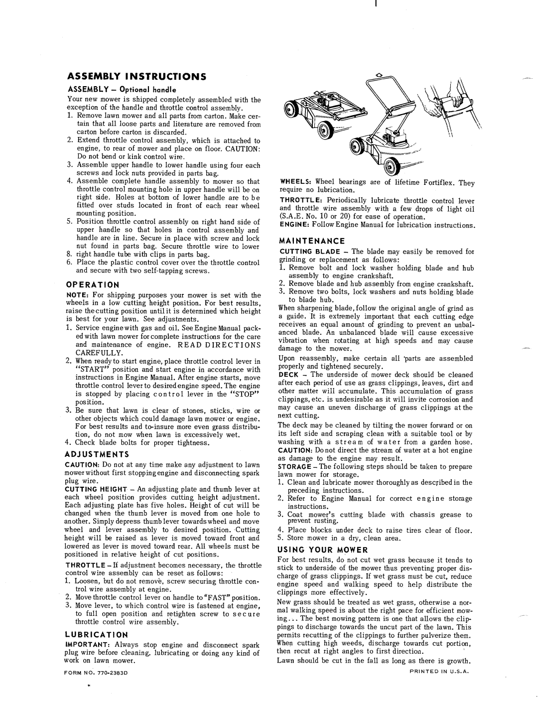 MTD 110-040 manual 