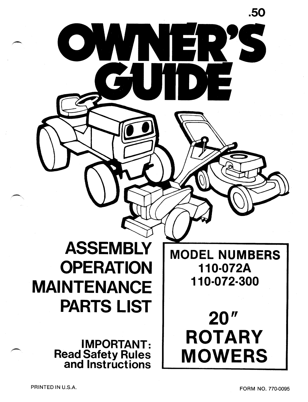 MTD 110-072-300, 110-072A manual 