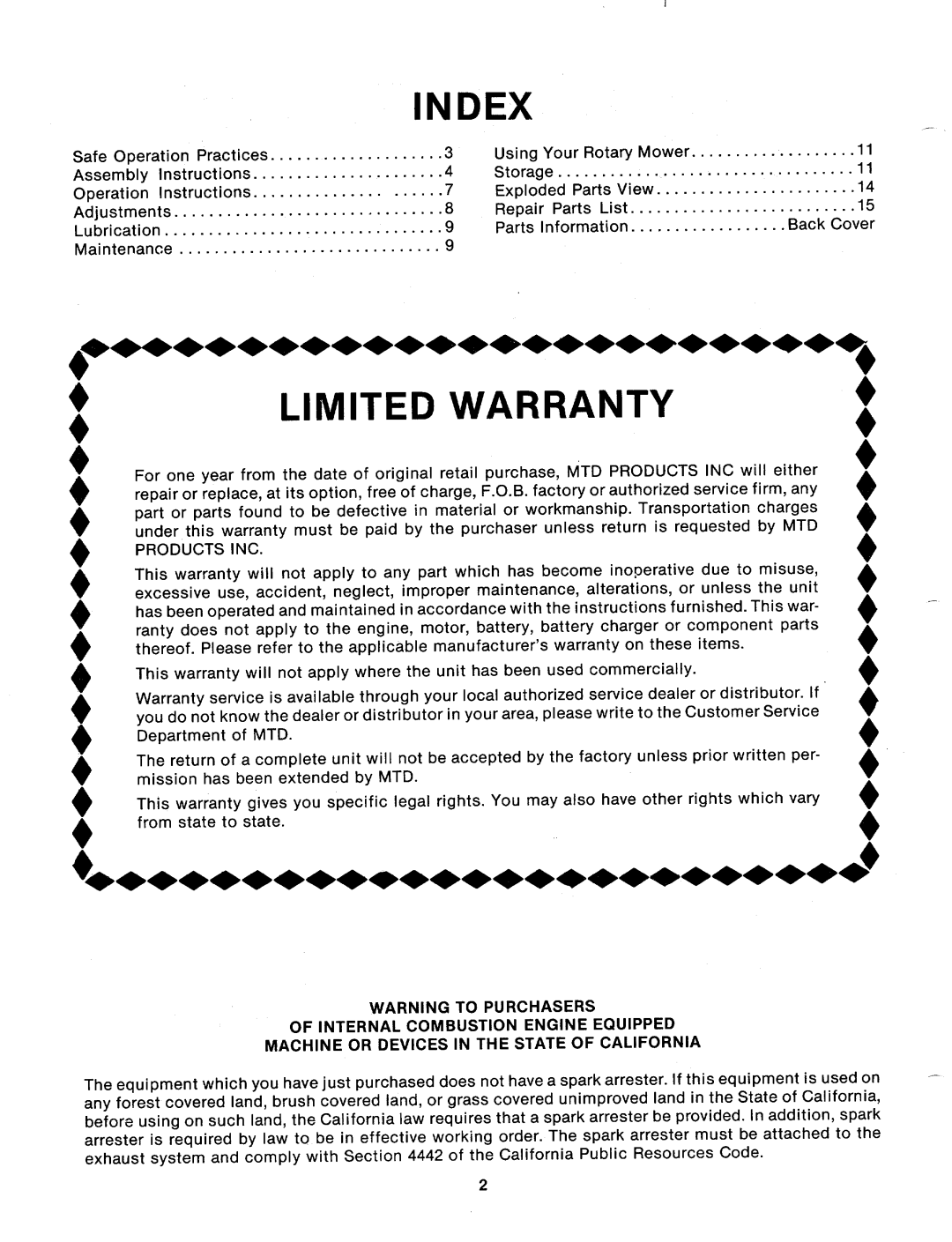 MTD 110-120-300, 110-120A manual 