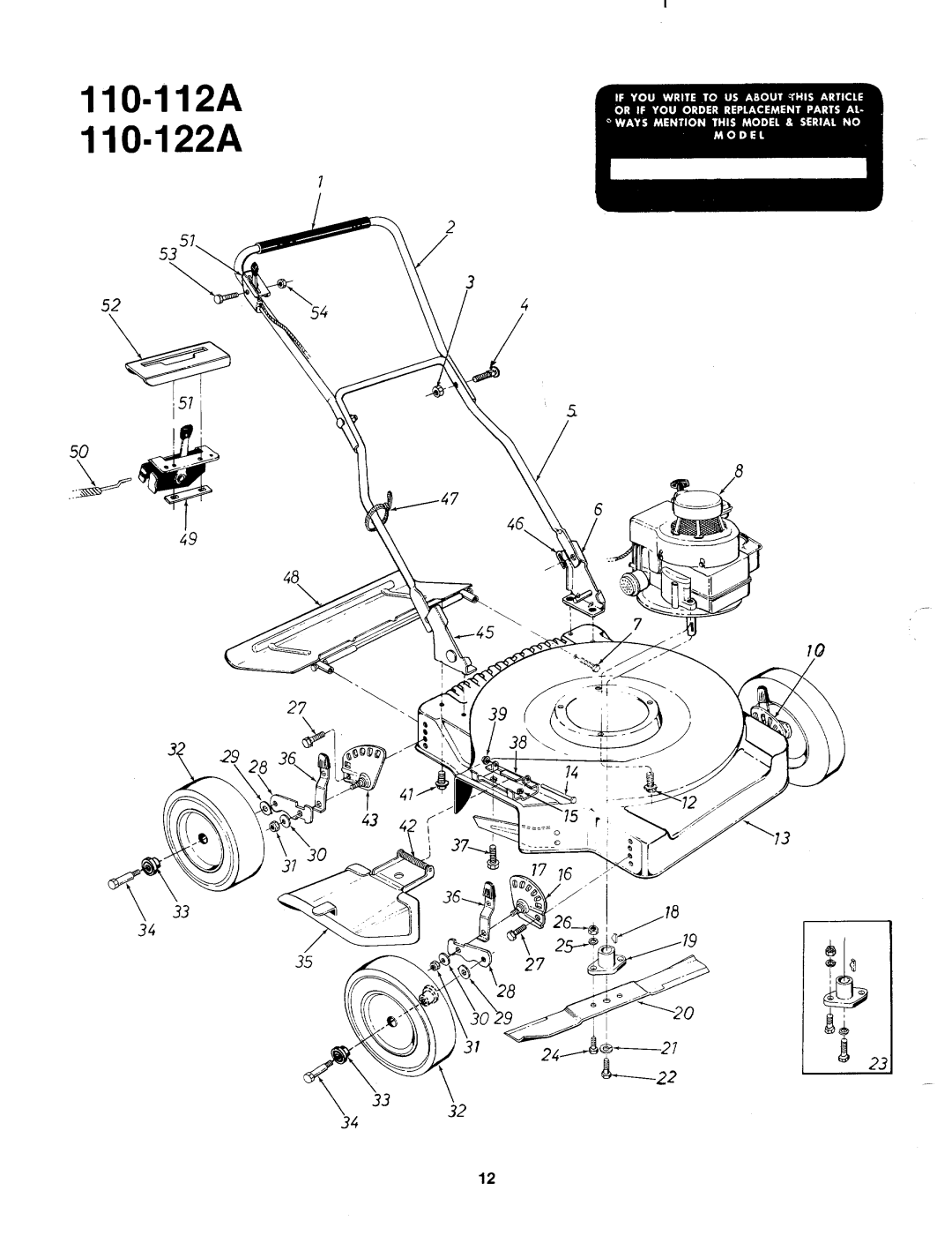 MTD 110-122A, 110-112A manual 