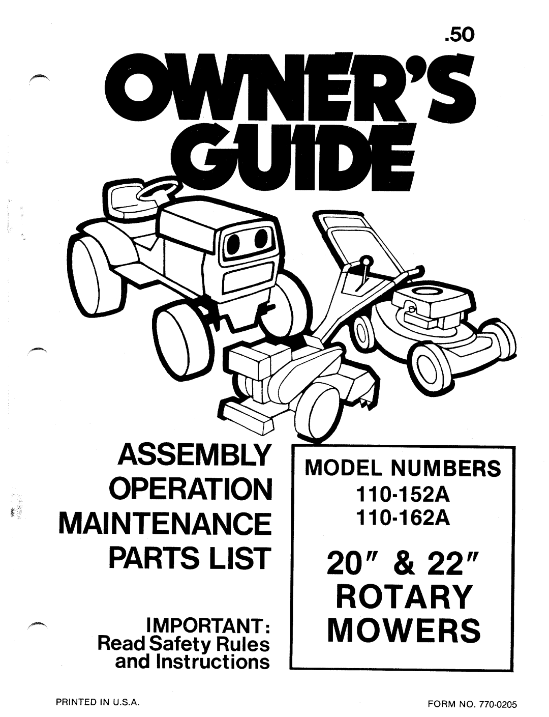 MTD 110-152A, 110-162A manual 