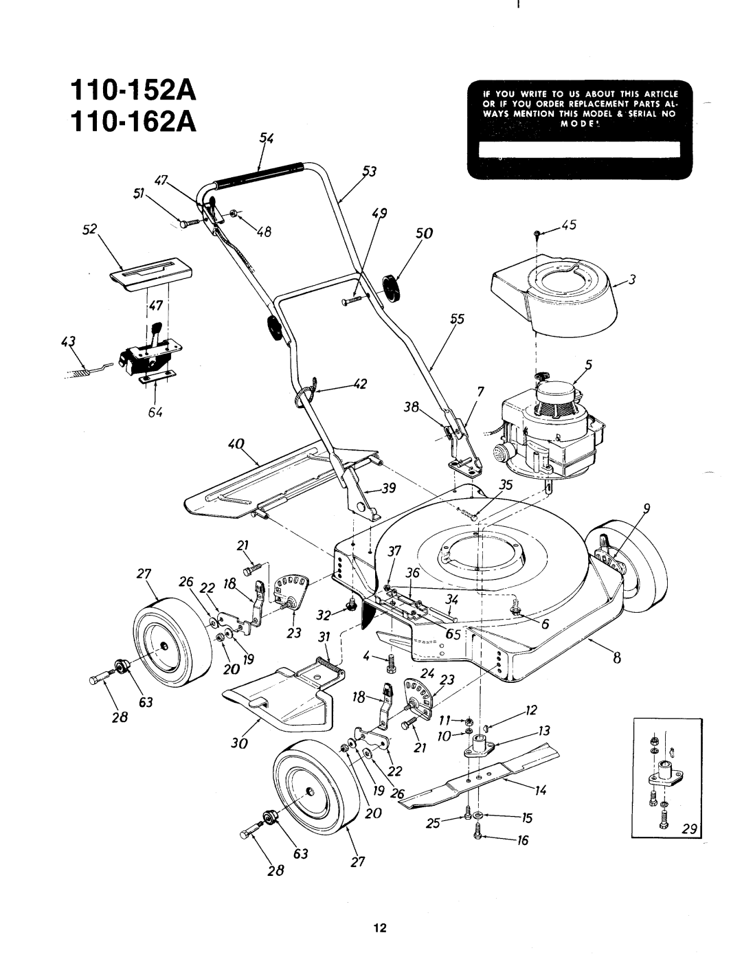MTD 110-162A, 110-152A manual 