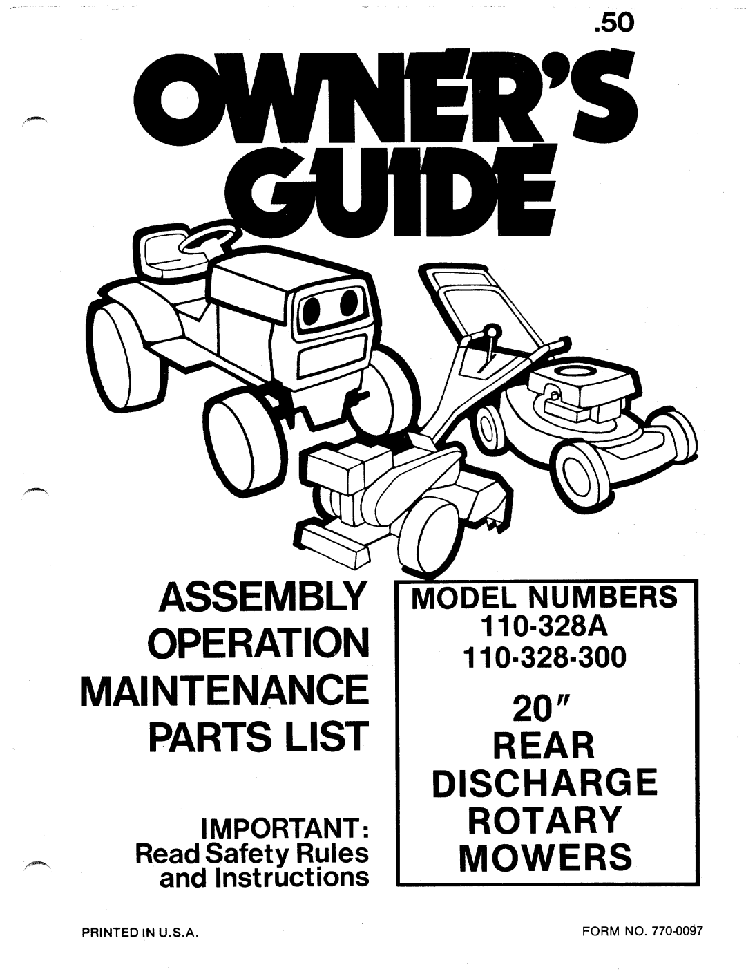 MTD 110-328-300, 110-328A manual 