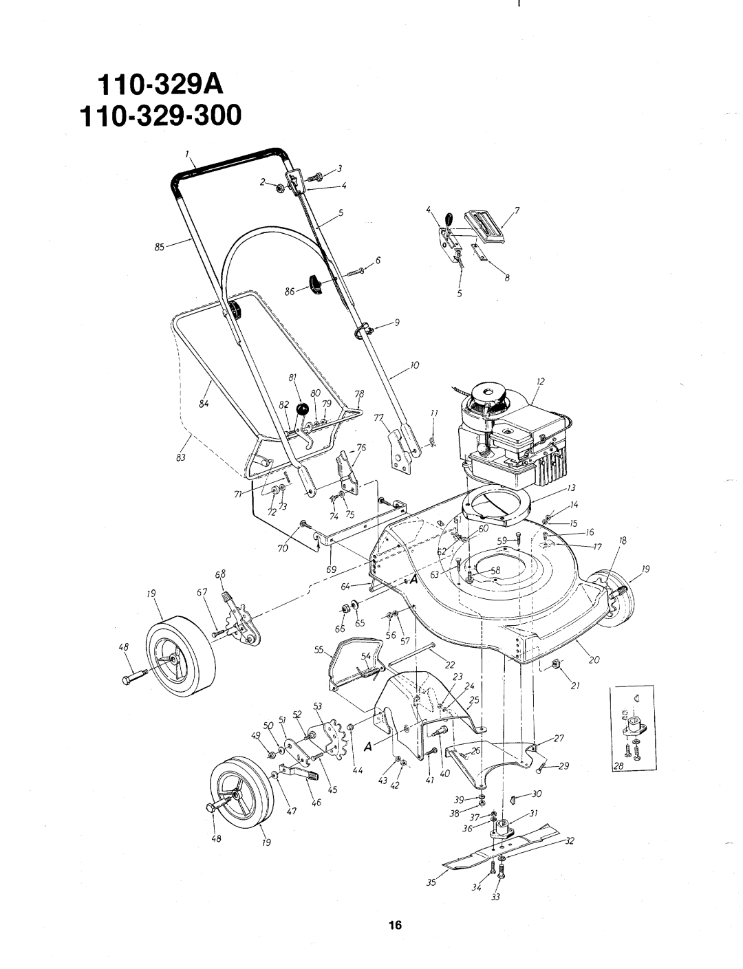 MTD 110-329A, 110-329-300 manual 