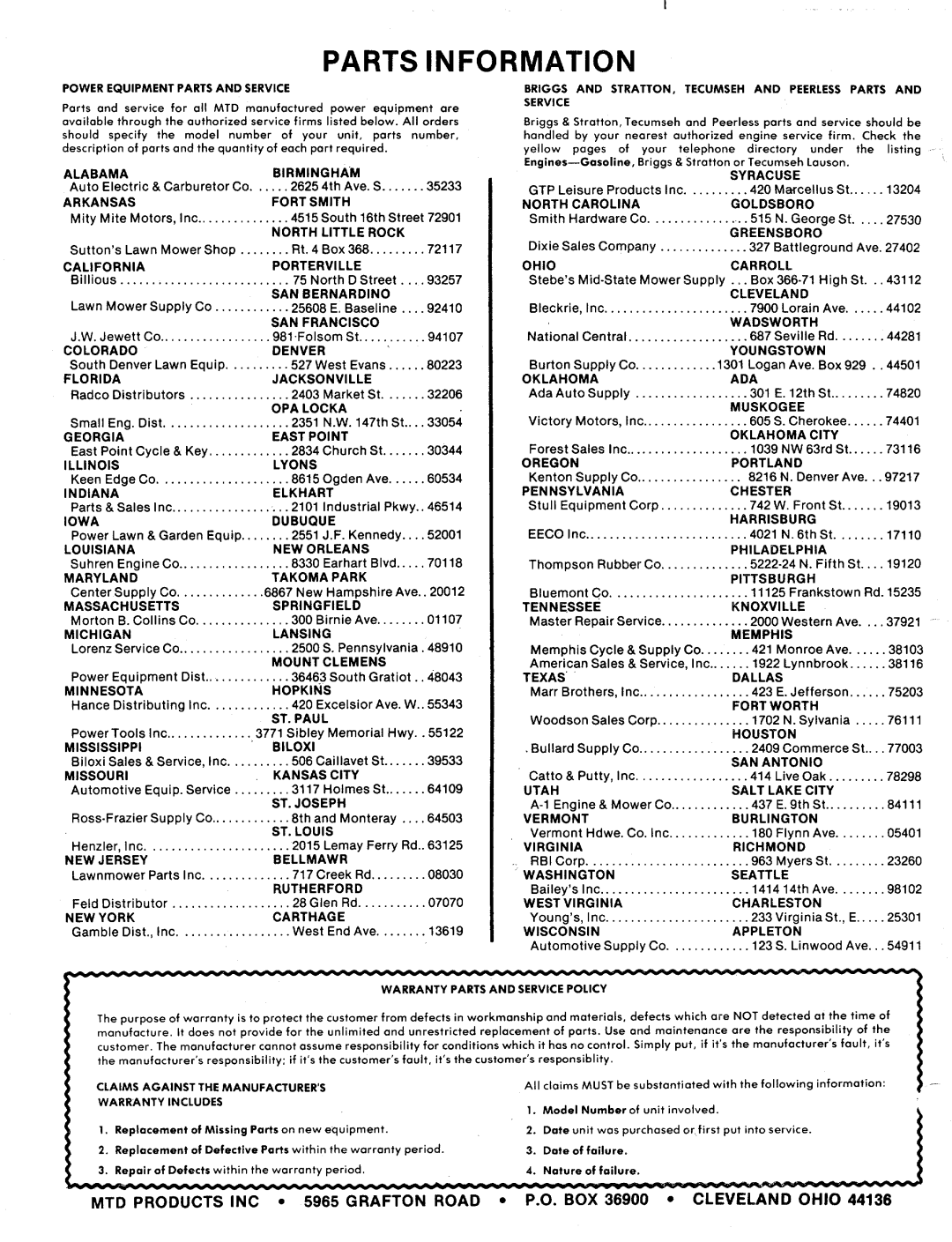 MTD 110-329A, 110-329-300 manual 