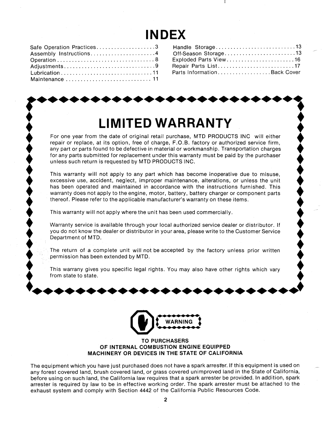 MTD 110-329-300, 110-329A manual 