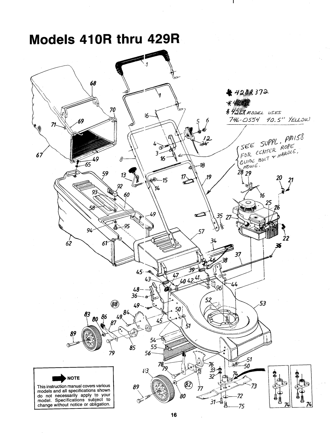 MTD 110-422R000, 110-428R000, 110-424R000, 110-426R000, 110-421R000, 110-418R000, 110-413R000, 110-416R000, 110-412R000 manual 