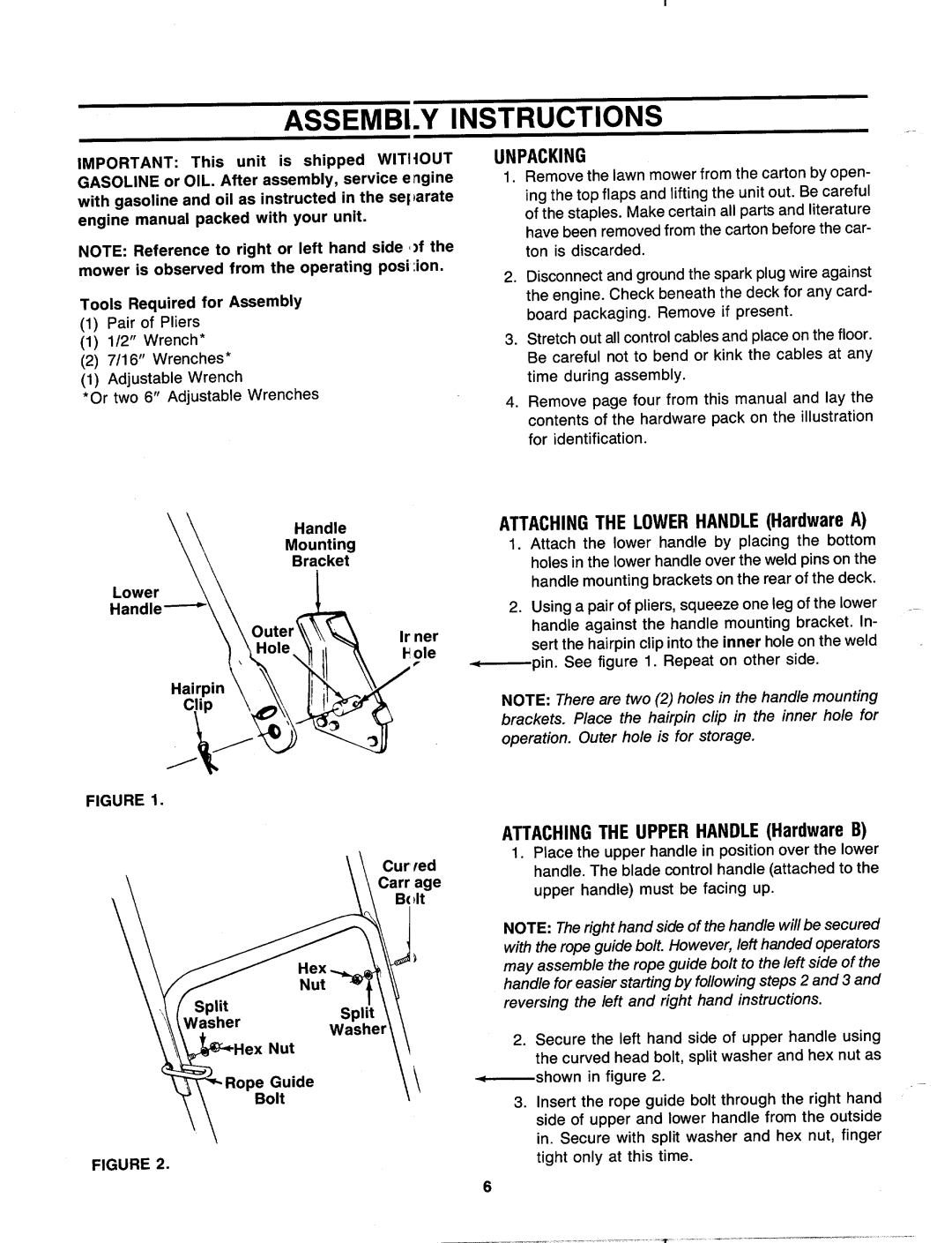 MTD 110-518R000, 110-516R000 manual 