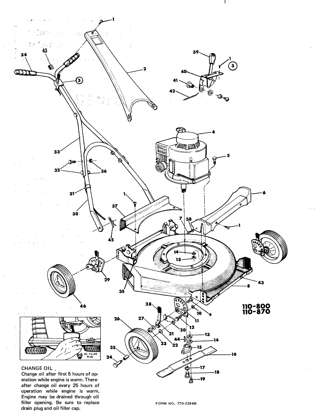 MTD 110-800, 110-870 manual 