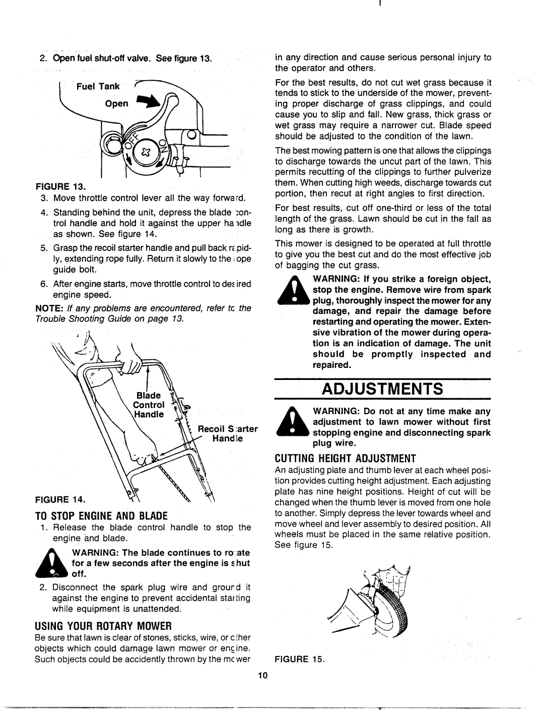 MTD 110A508R000 manual 