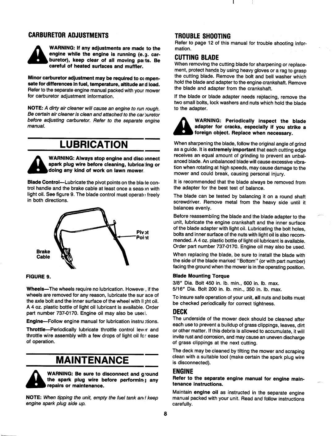 MTD 111-010R000 manual 