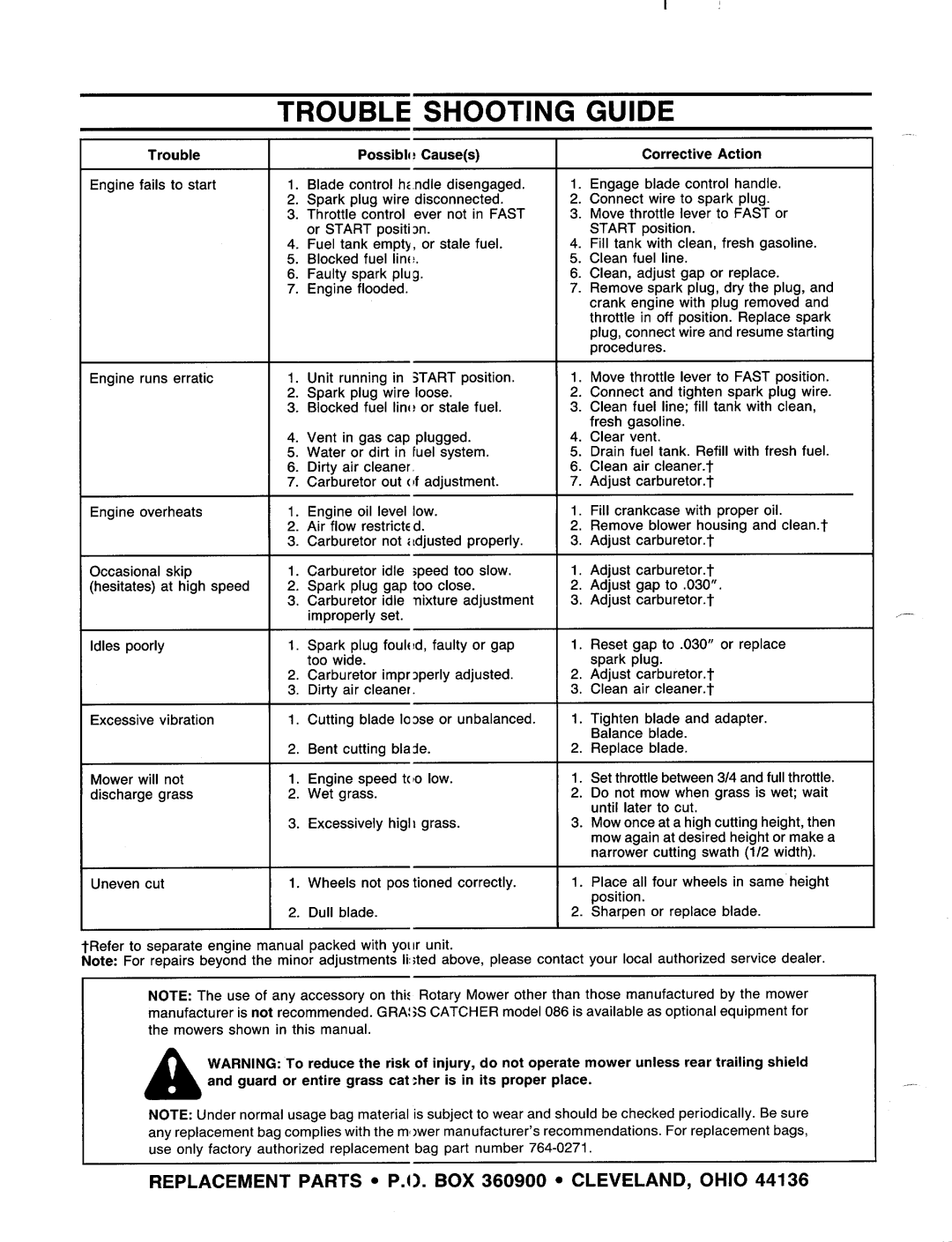 MTD 111-020R000 manual 