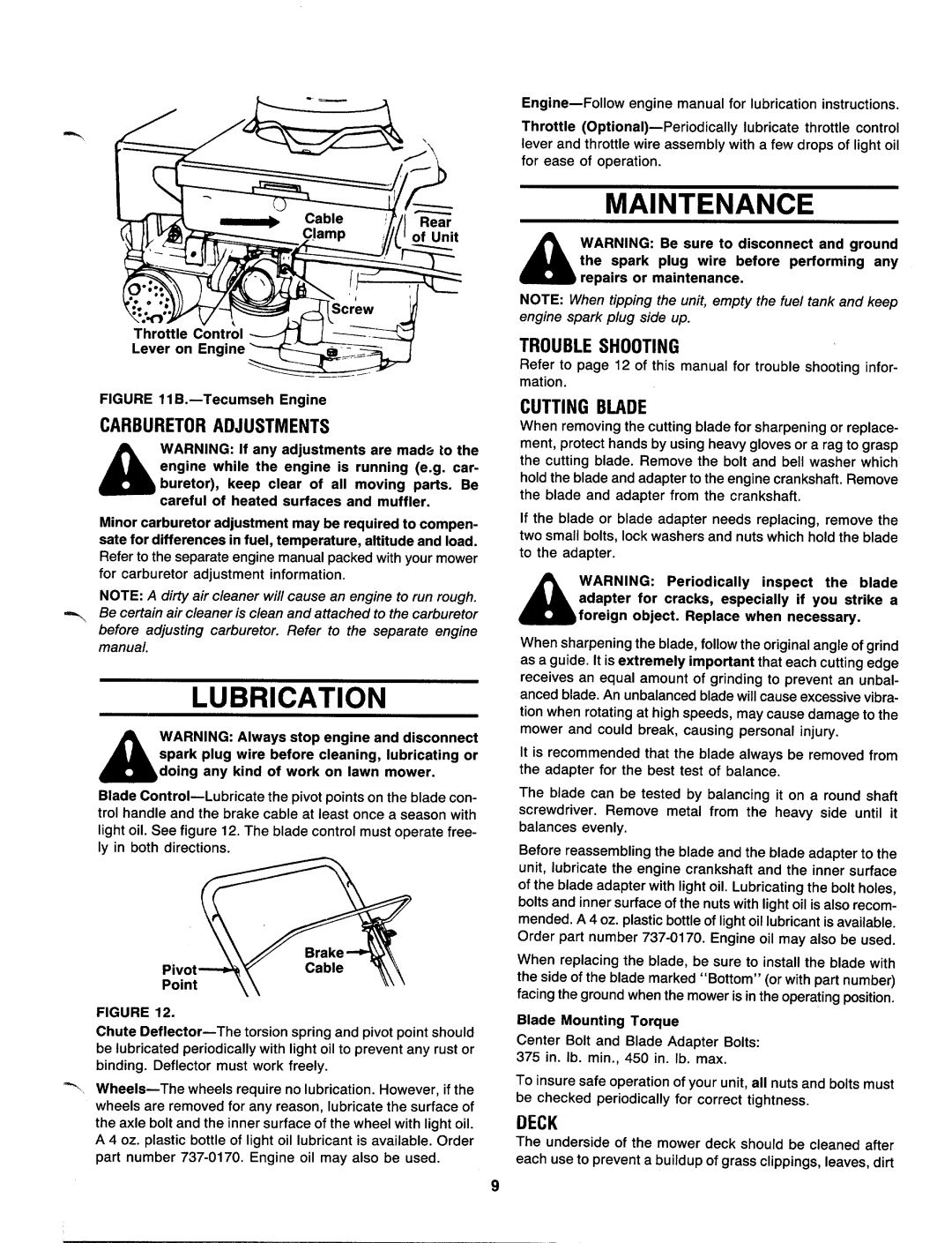 MTD 111-020R000 manual 