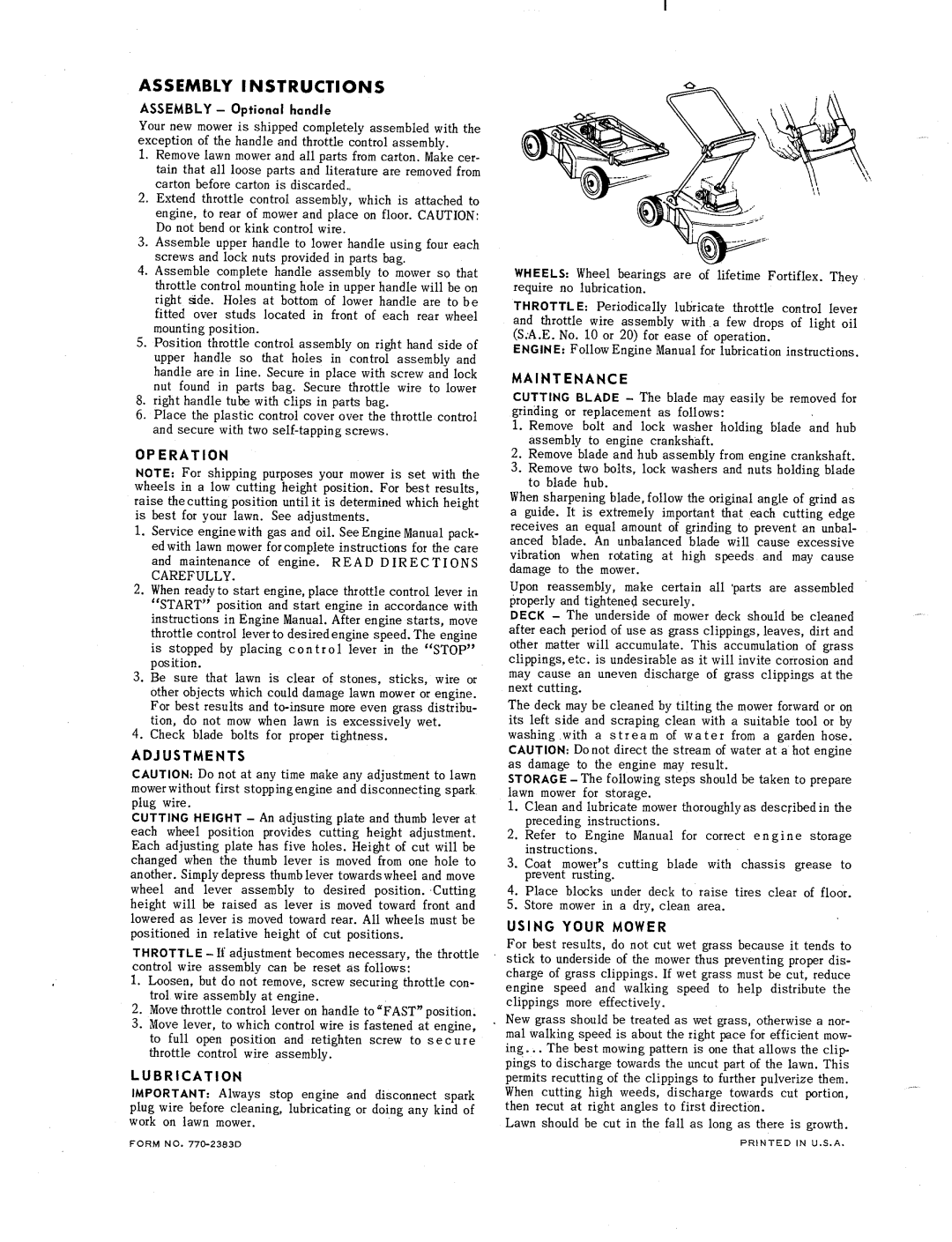 MTD 111-040 manual 