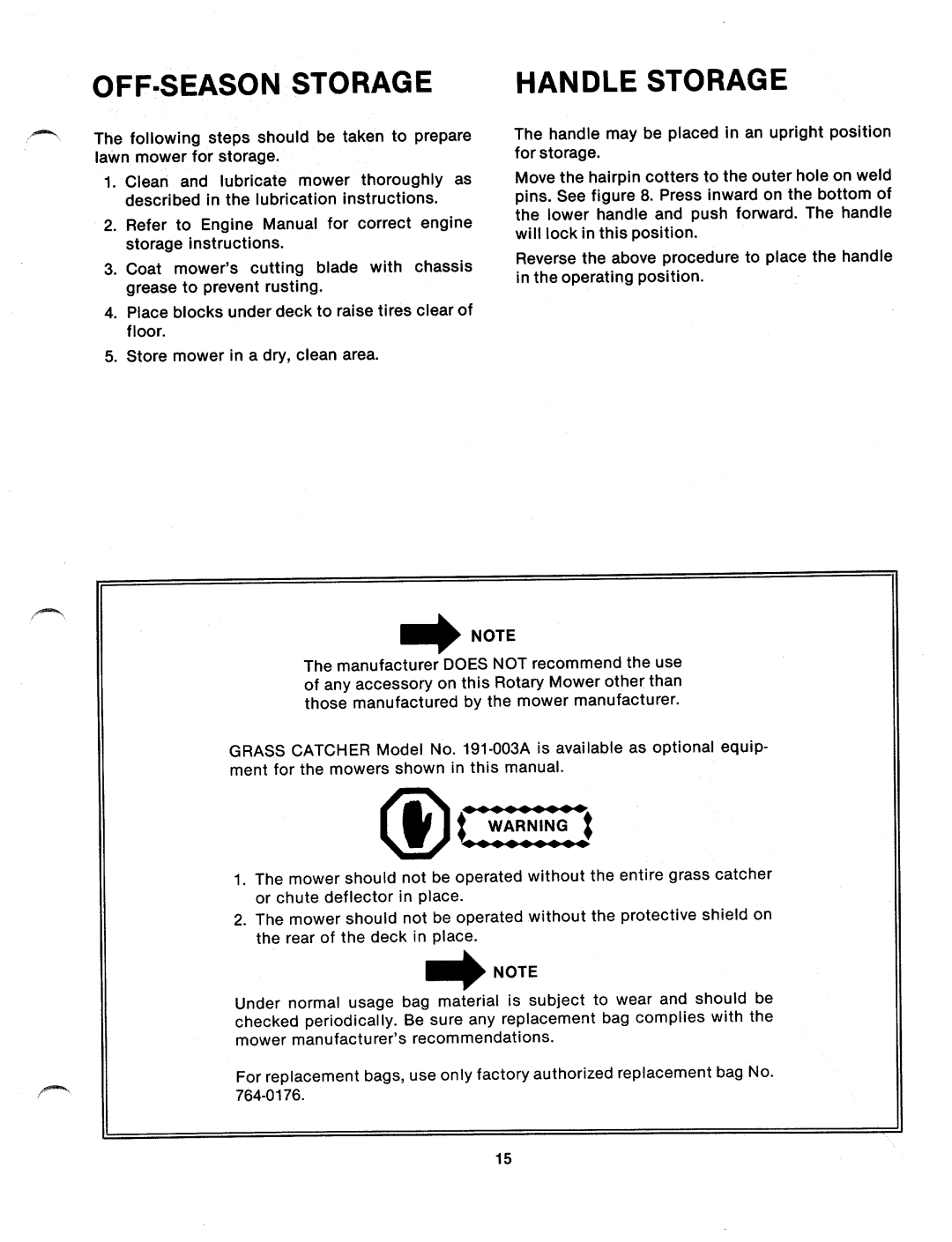 MTD 111-078A, 111-074A, 111-076A, 111-072A, 111-070A manual 