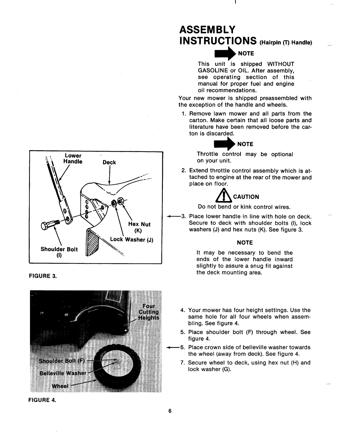 MTD 111-074A, 111-078A, 111-076A, 111-072A, 111-070A manual 