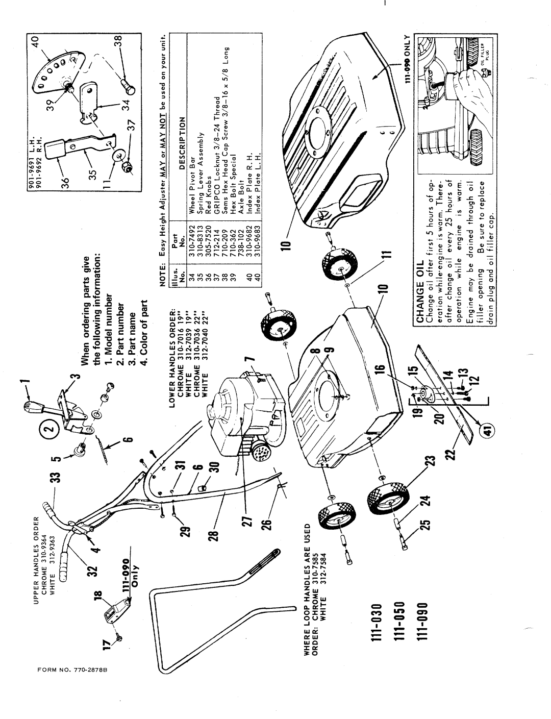 MTD 111-050, 111-090, 111-030 manual 