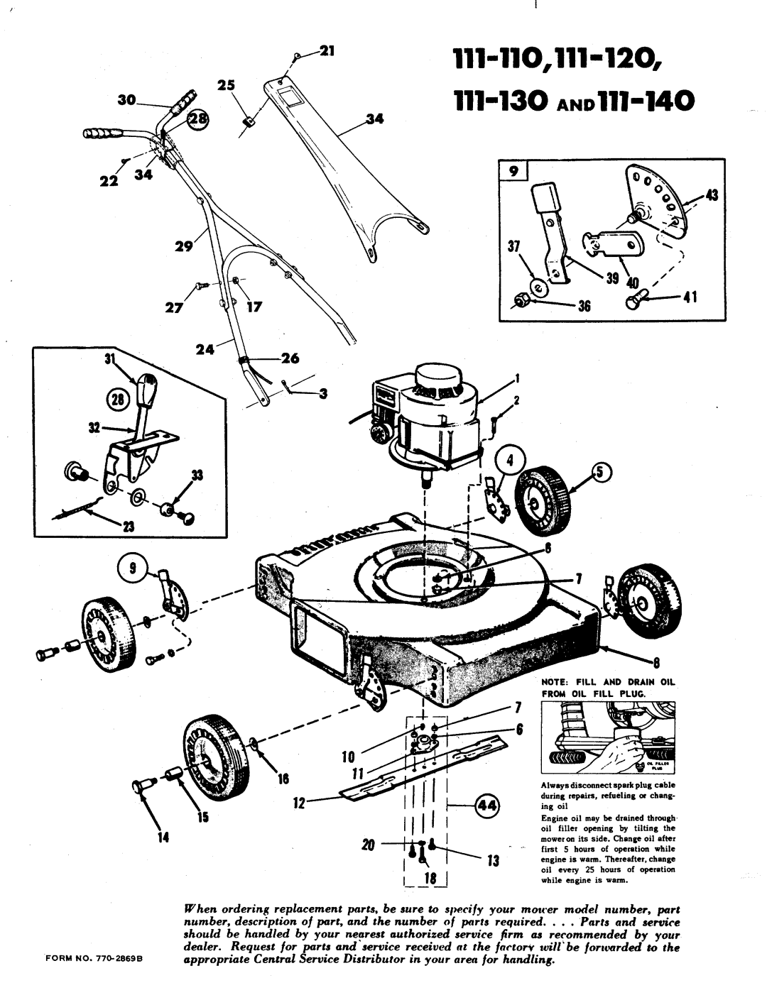 MTD 111-120, 111-110, 111-130, 111-140 manual 