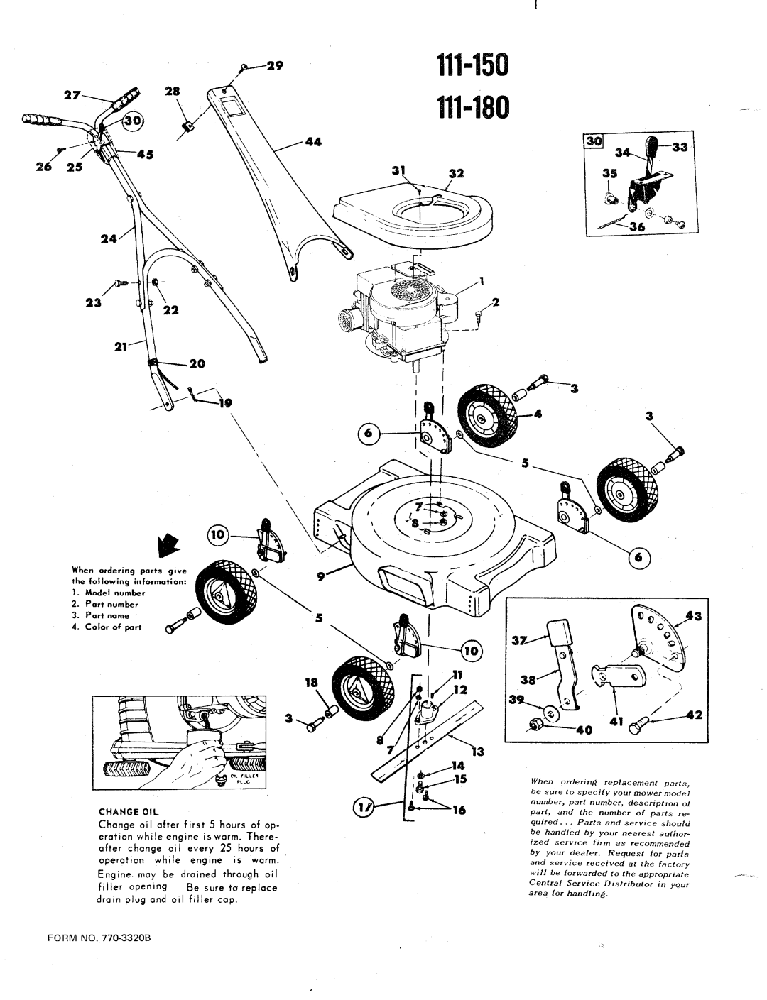 MTD 111-180, 111-150 manual 