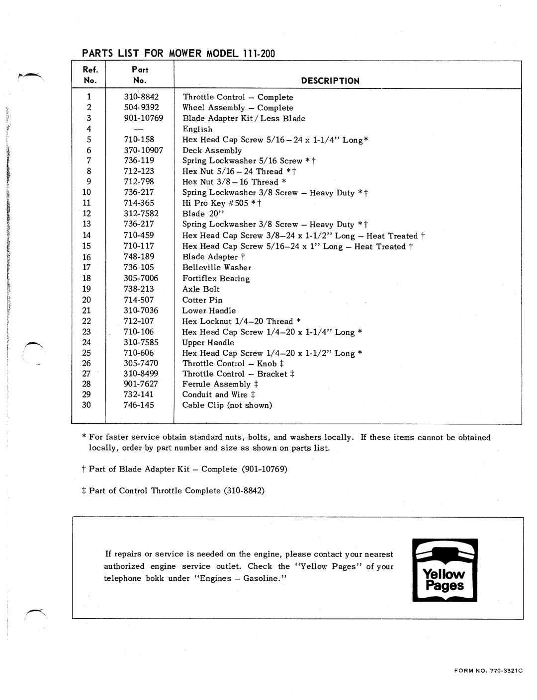 MTD 111-200 manual 