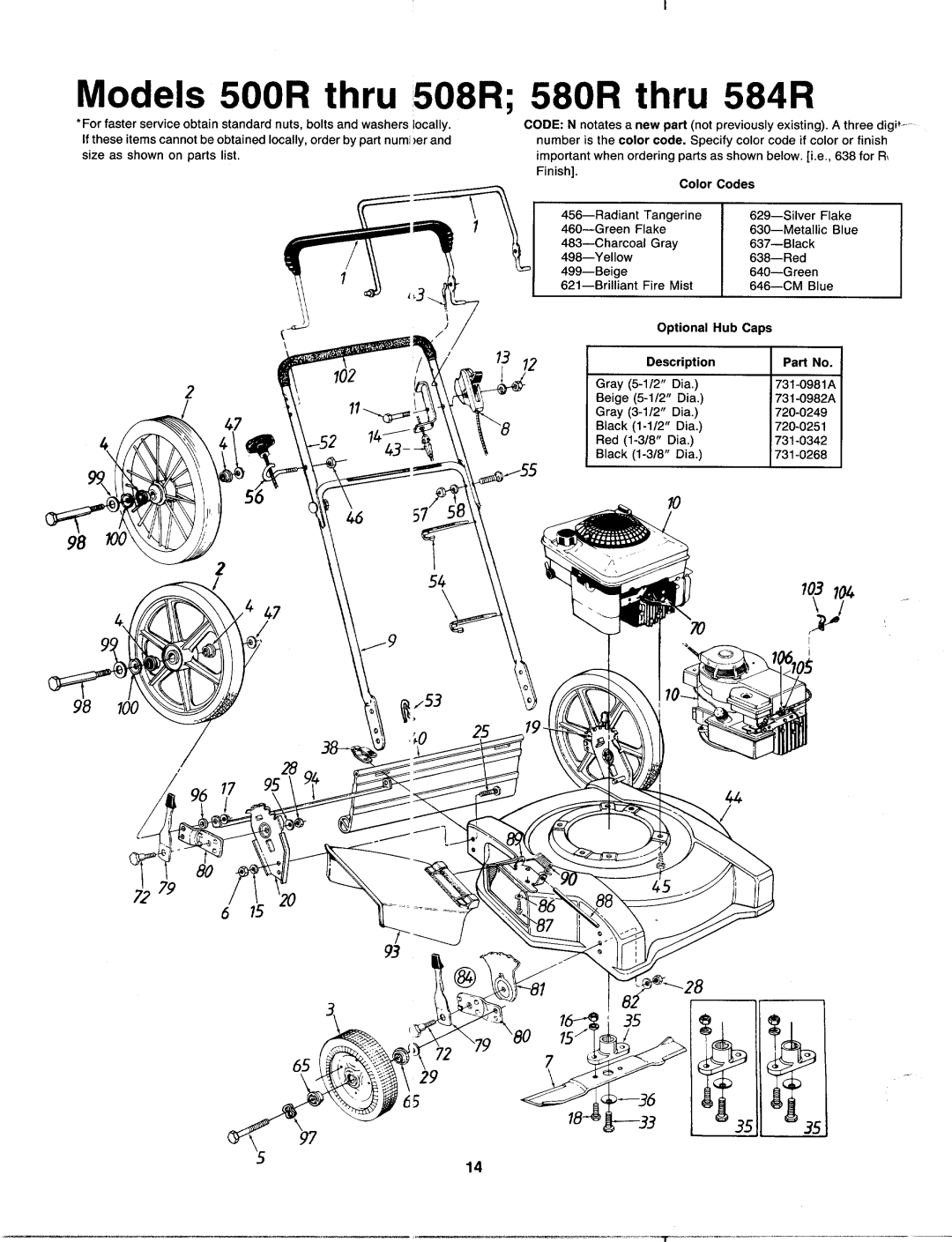 MTD 111-500R000, 111-580R000, 111-584R000, 111-508R000 manual 