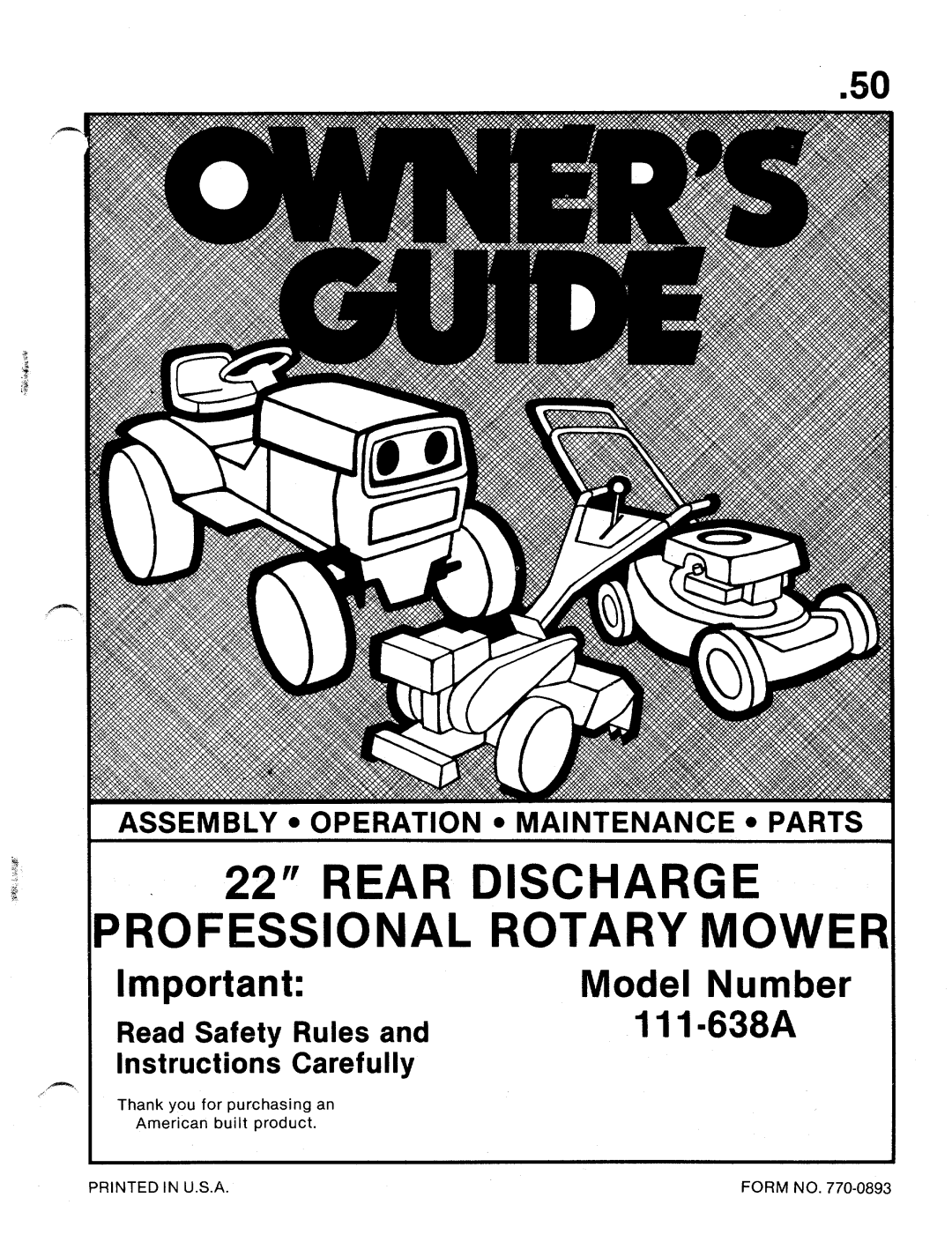 MTD 111-638A manual 