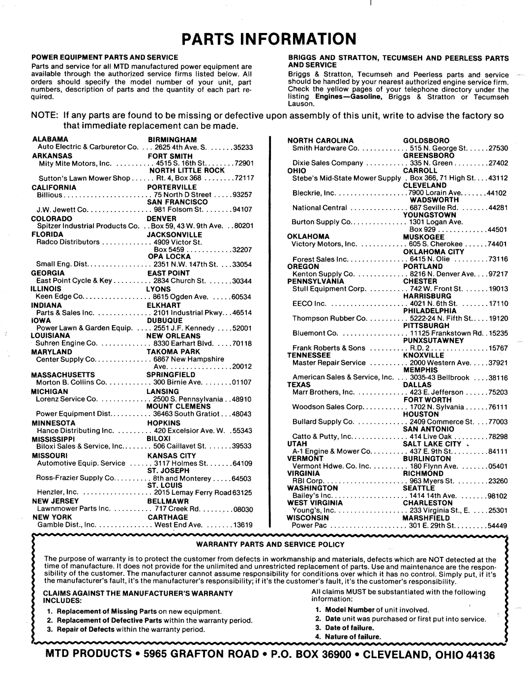 MTD 111-902-026, 111-902A manual 