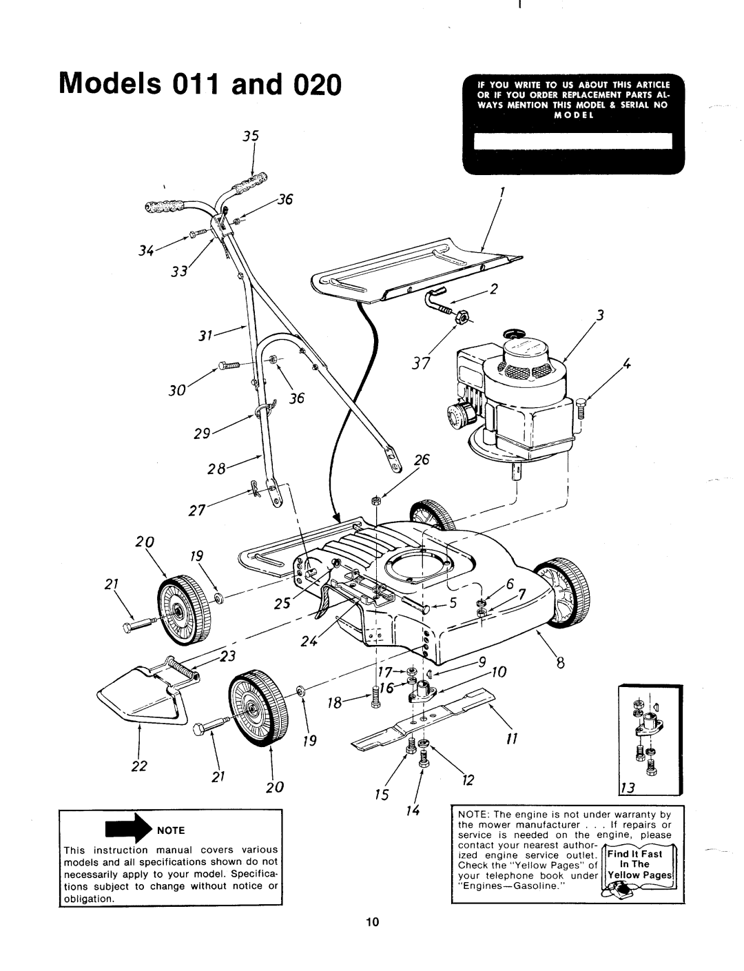 MTD 112-020A, 112-011-300, 112-011A, 112-020-300 manual 