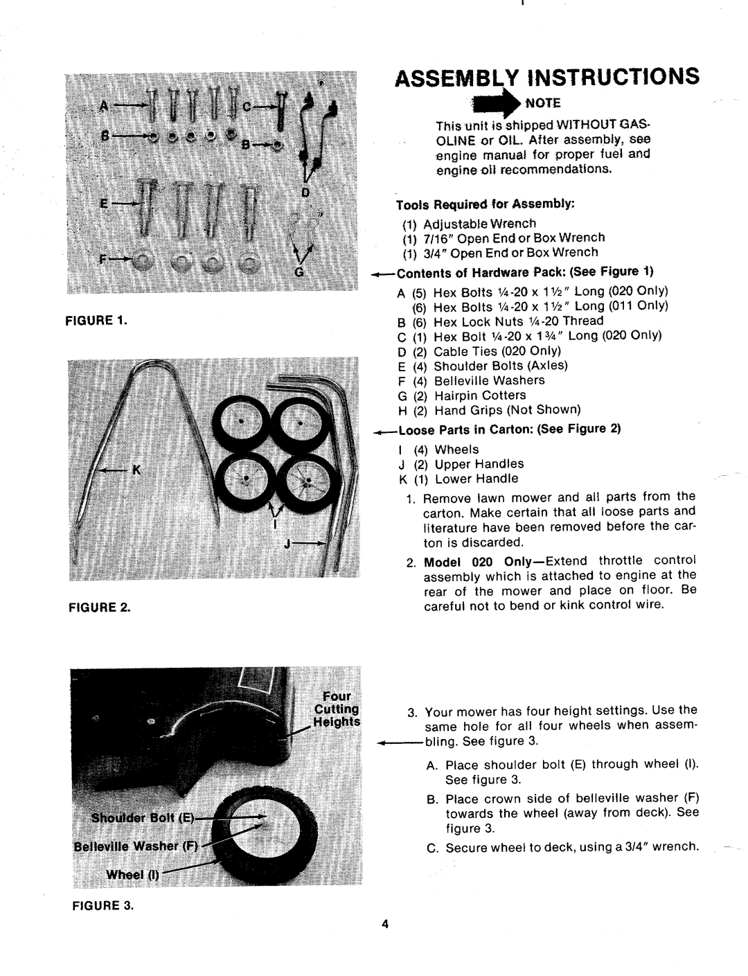 MTD 112-011-300, 112-011A, 112-020A, 112-020-300 manual 