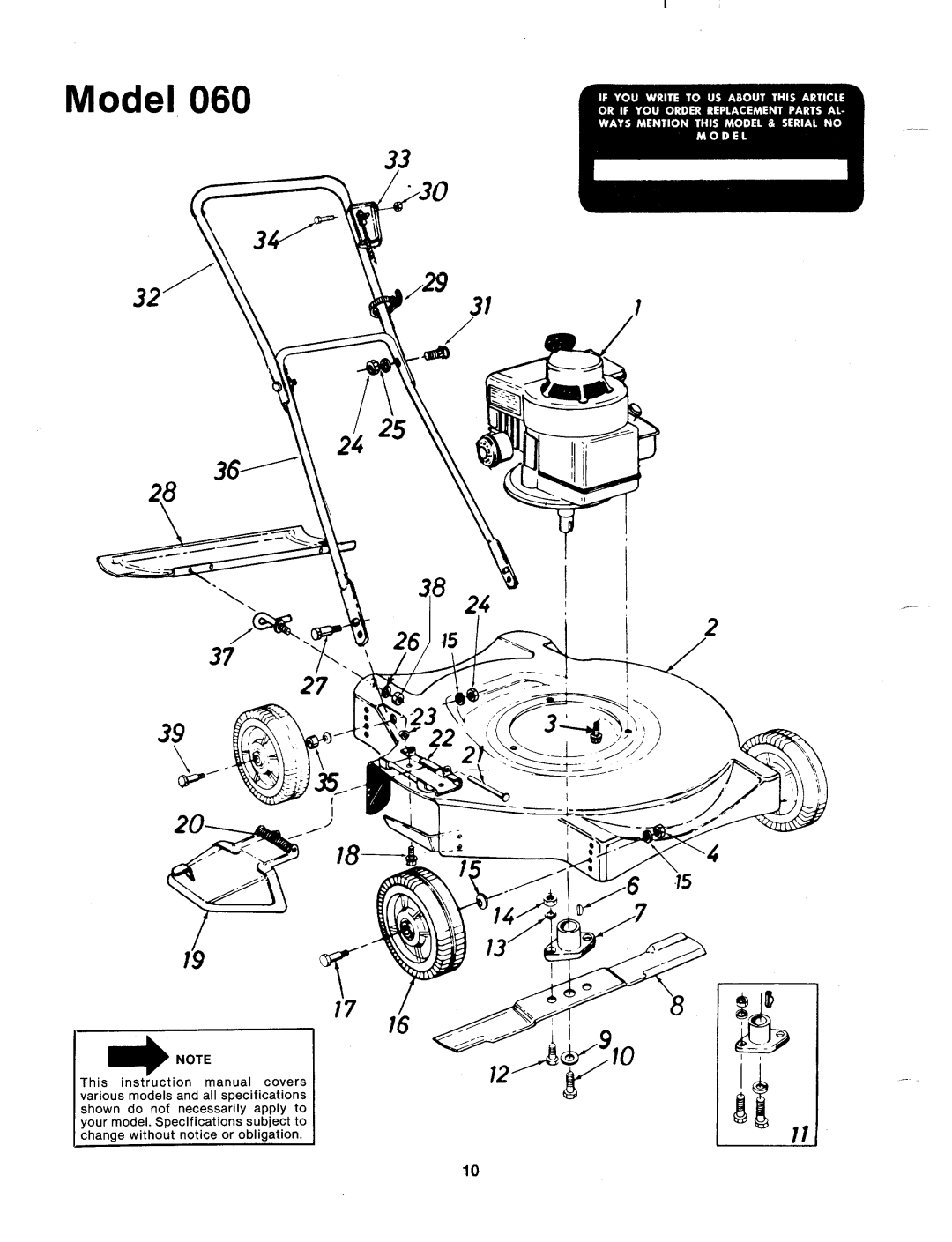 MTD 112-060A, 112-060-120 manual 