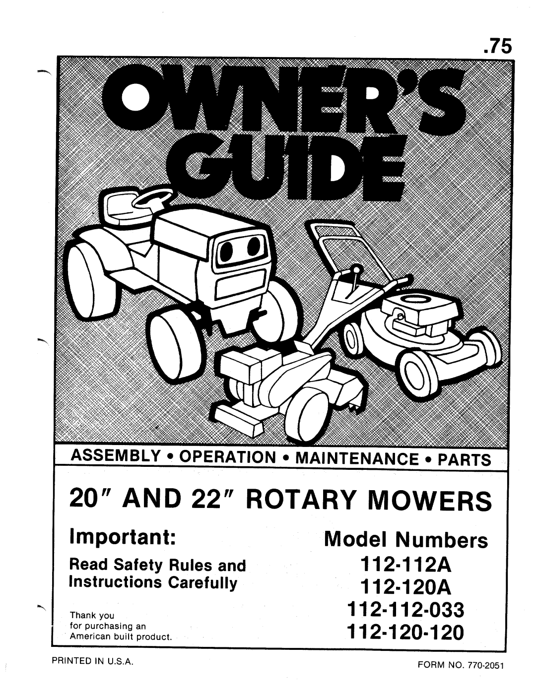 MTD 112-120-120, 112-112-033, 112-120A, 112-112A manual 