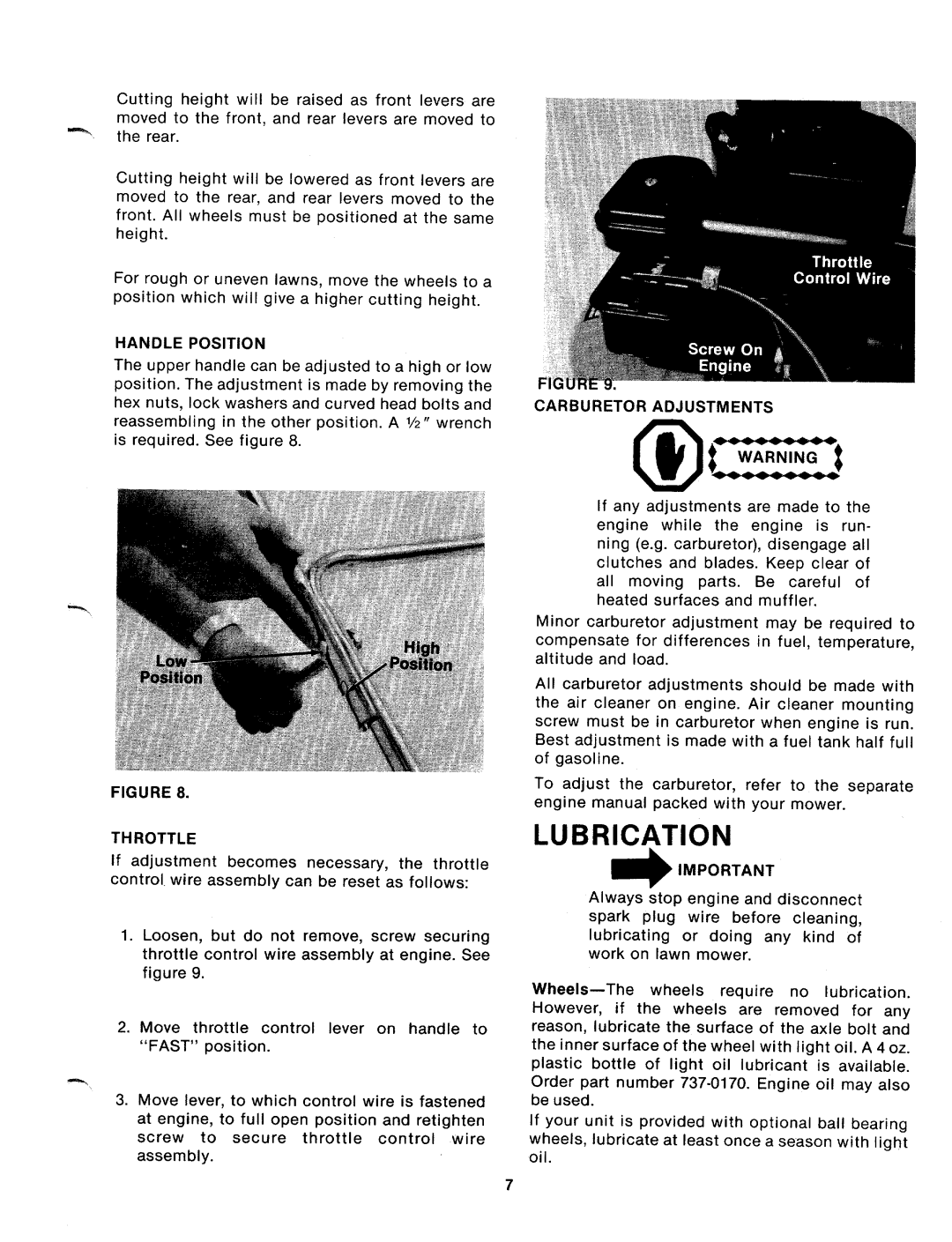 MTD 112-112A, 112-112-033, 112-120-120, 112-120A manual 