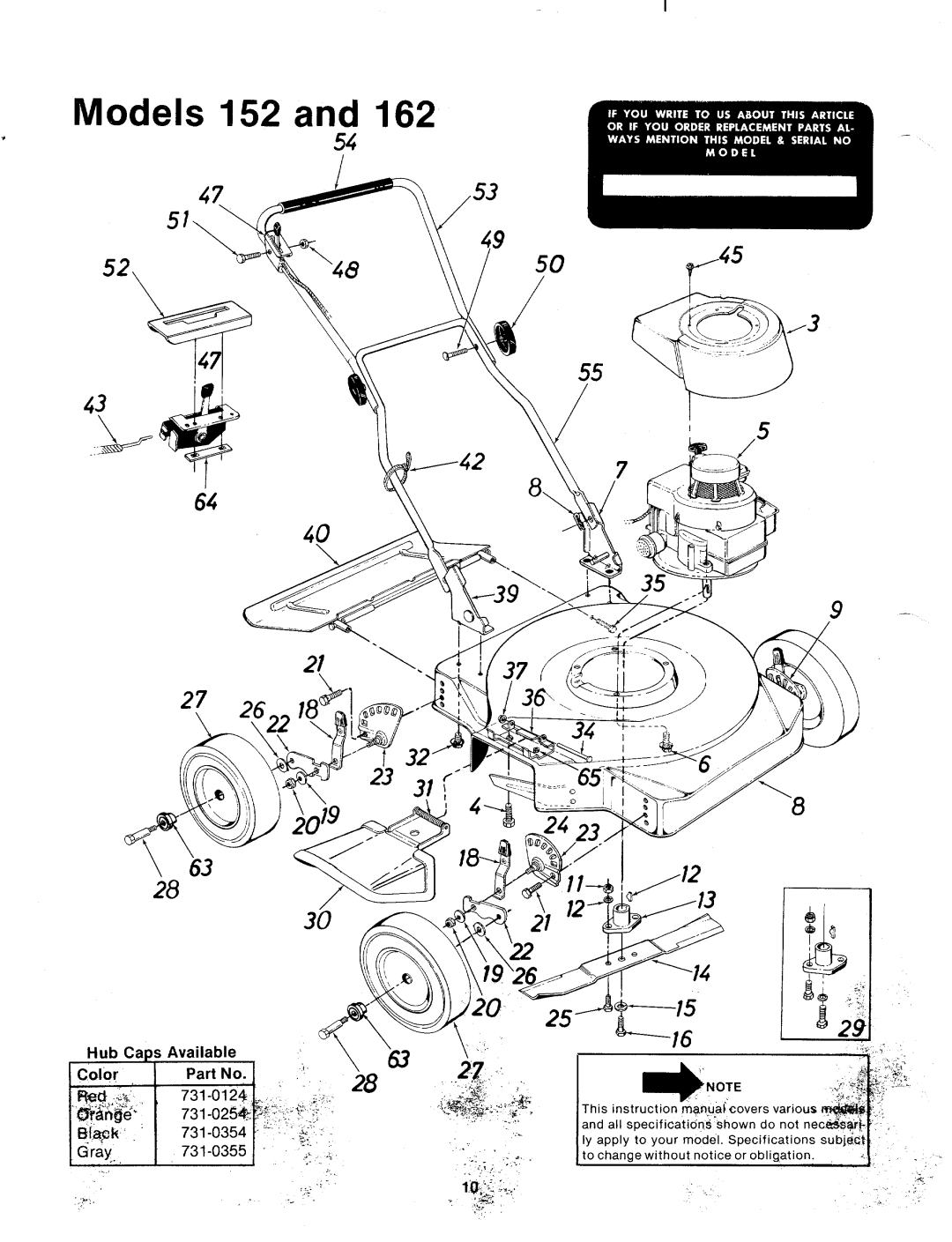 MTD 112-162A, 112-152A manual 