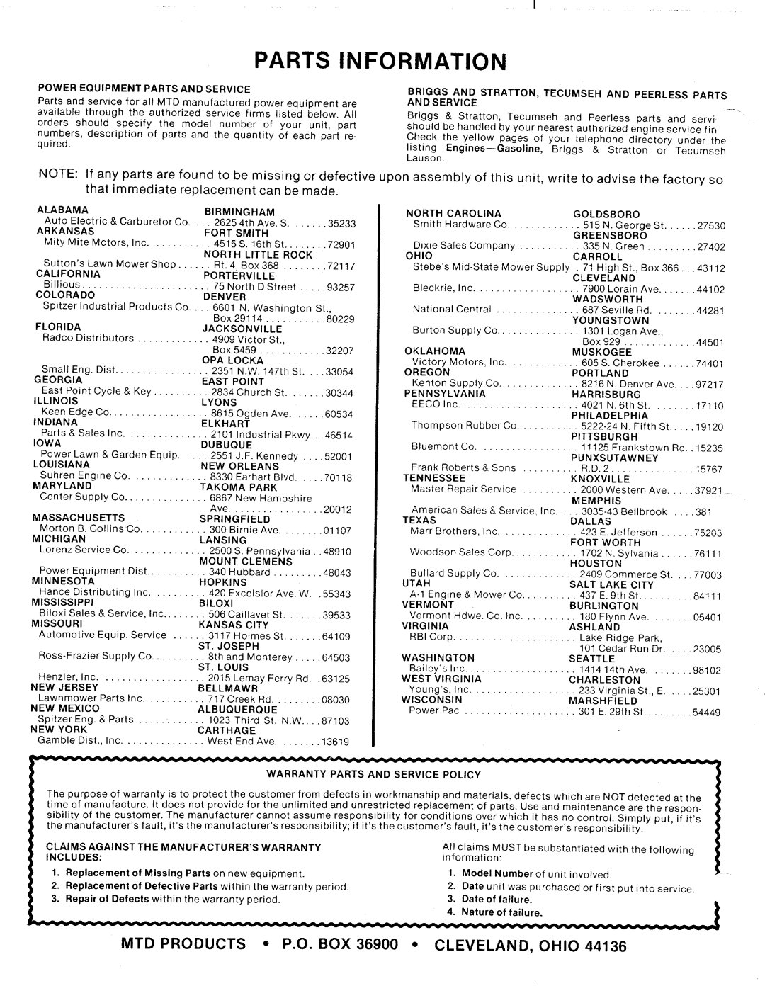 MTD 112-162A, 112-152A manual 