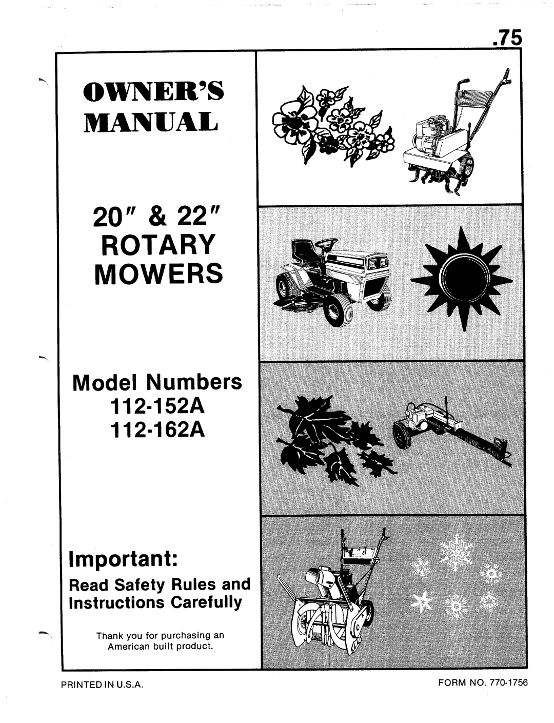 MTD 112-152A, 112-162A manual 