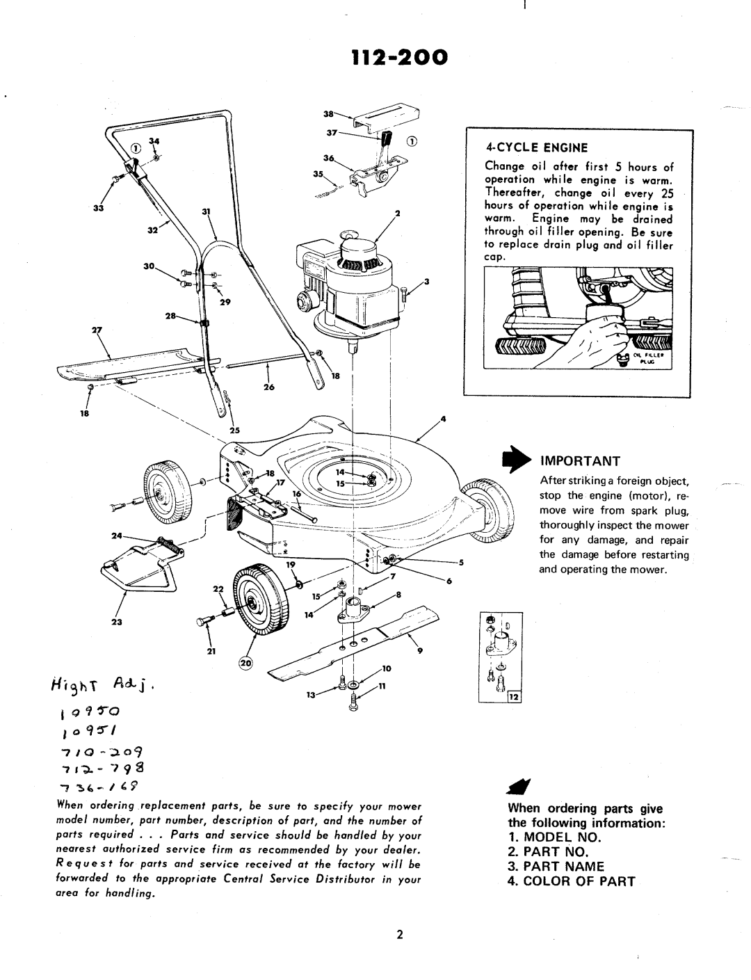 MTD 112-200 manual 