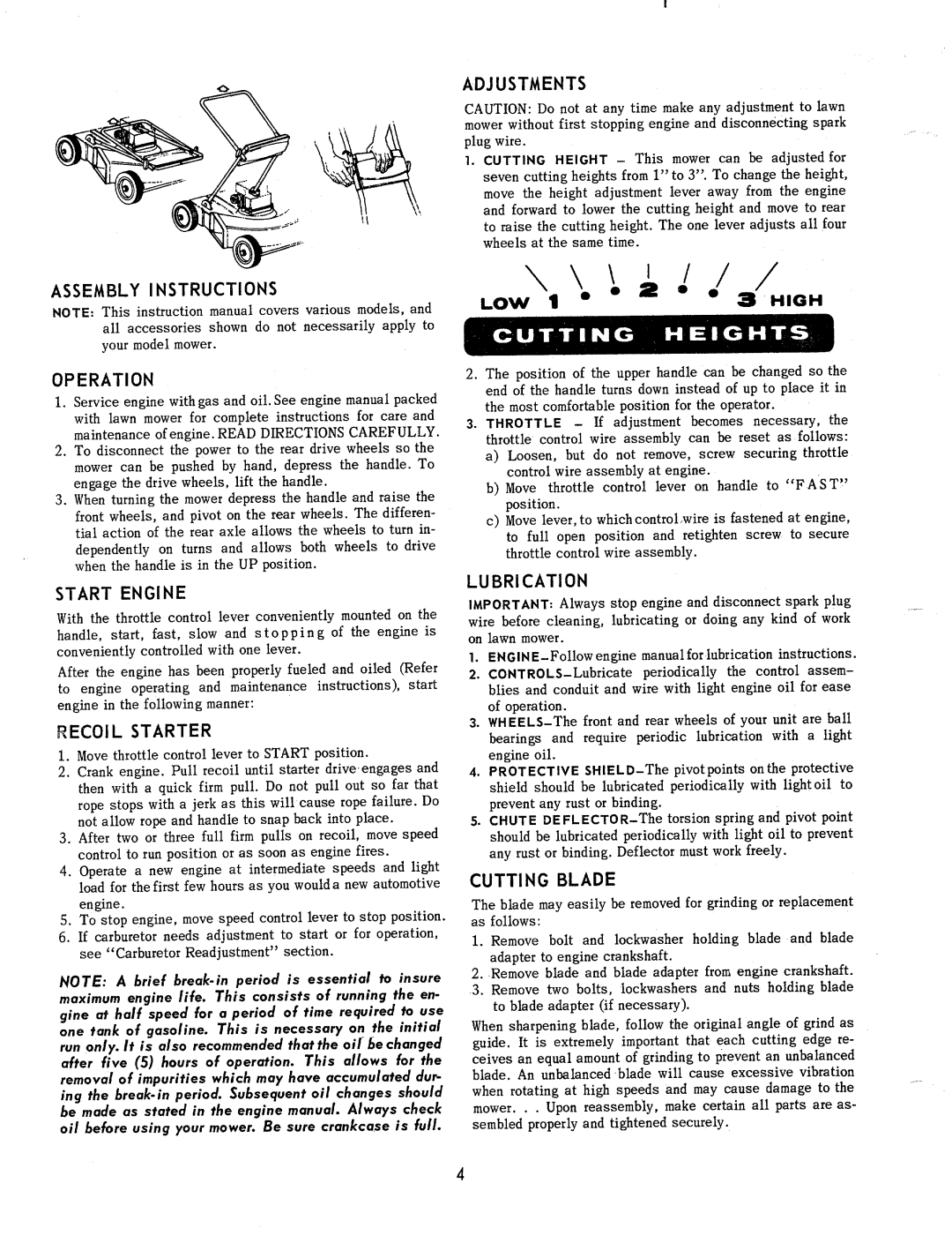 MTD 112-260 manual 