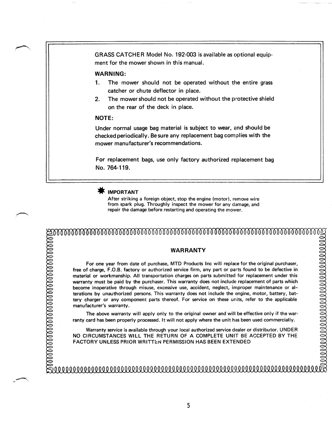 MTD 112-260 manual 