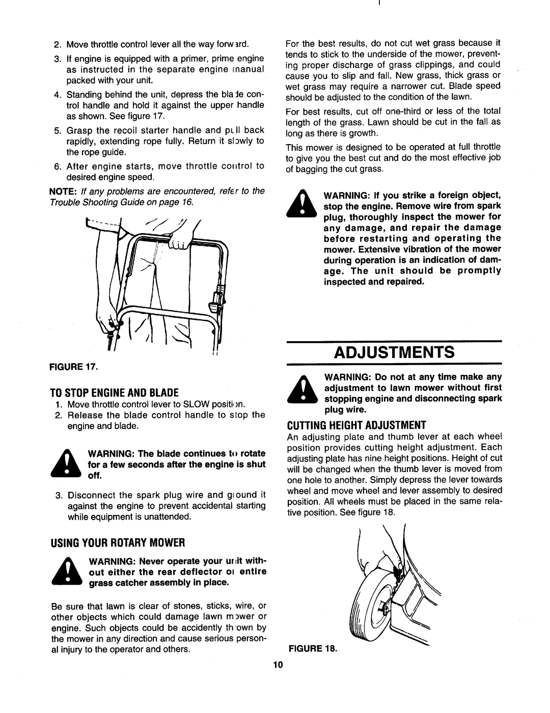 MTD 112-516R000, 112-515R000, 112-518R000 manual 