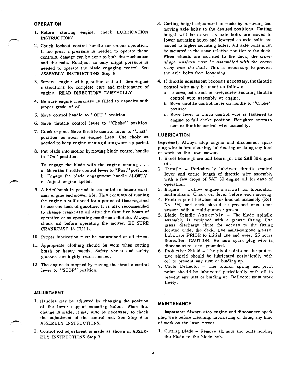 MTD 112-530 manual 