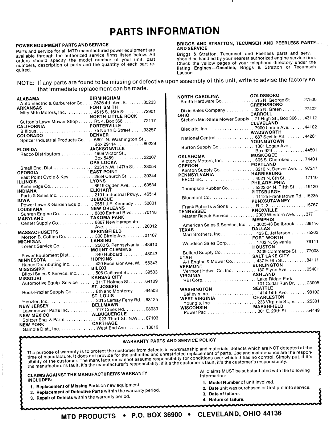 MTD 112-530A manual 