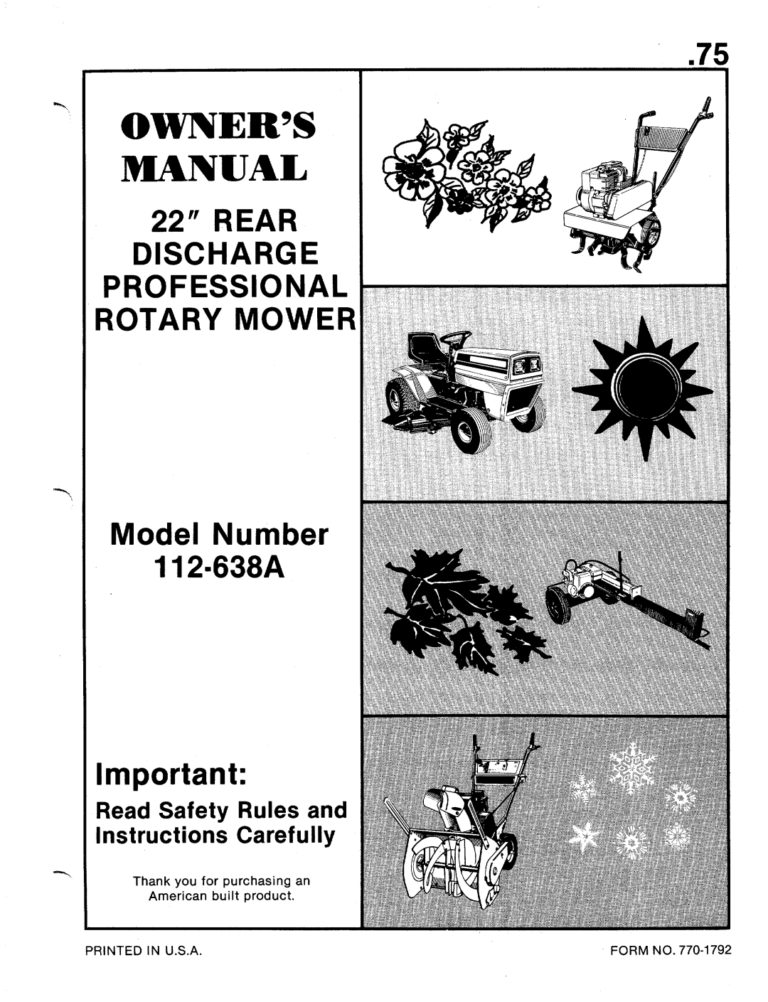 MTD 112-638A manual 