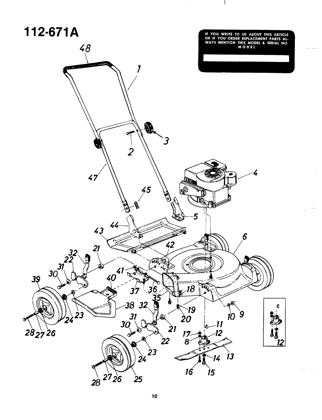 MTD 112-671A manual 