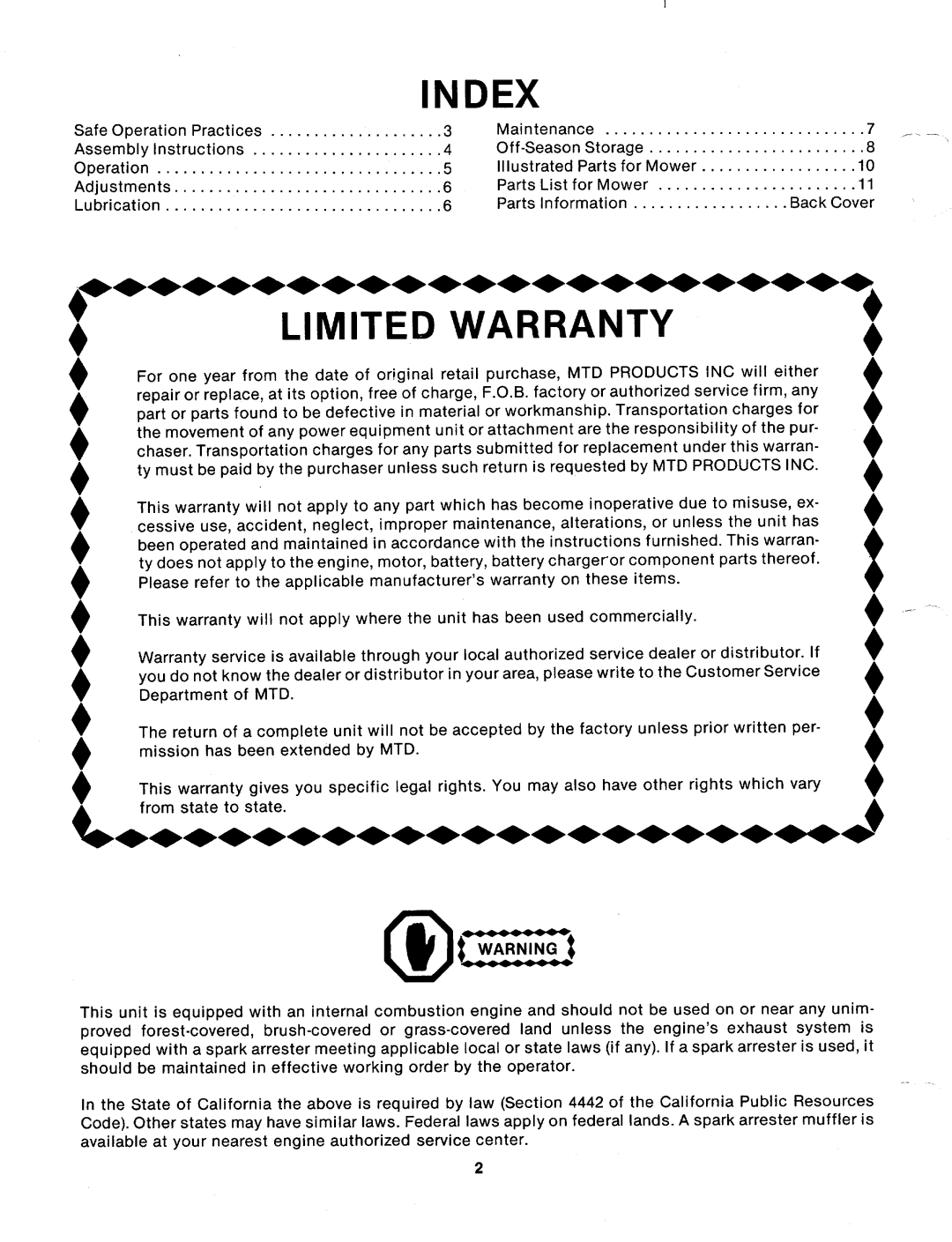 MTD 112-671A manual 