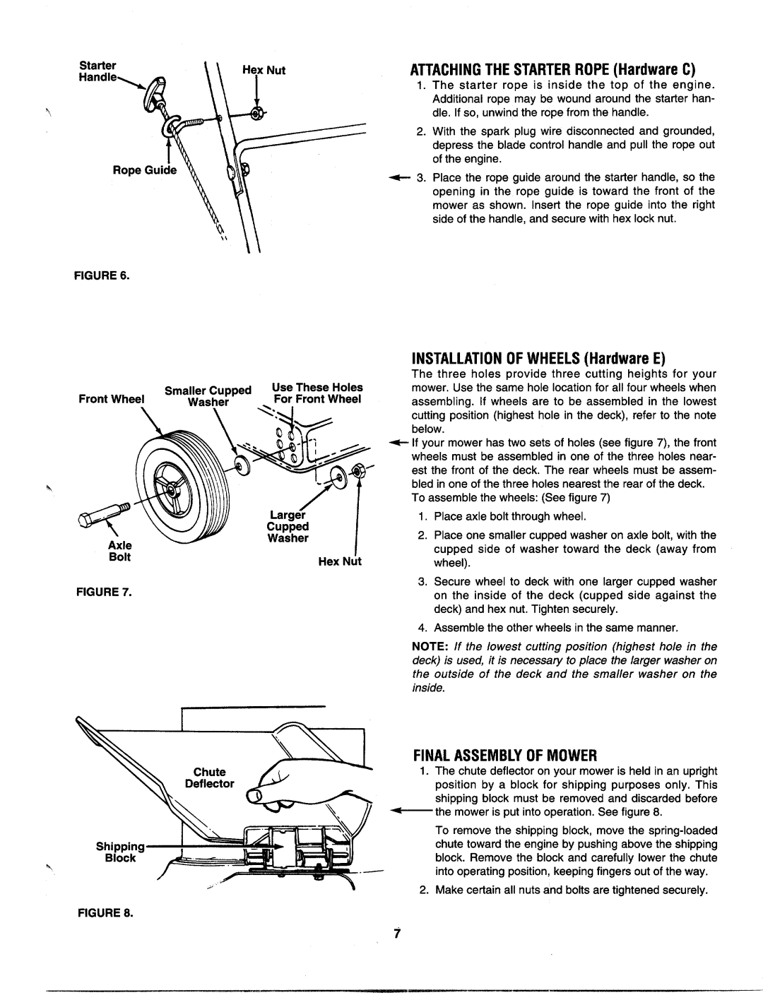 MTD 113-030A000 thru 113032D000, 113-060A000 THRU 113-062D000, 113-040A000 thru 113-042D000, 113-050A000 THRU 113-052D000 