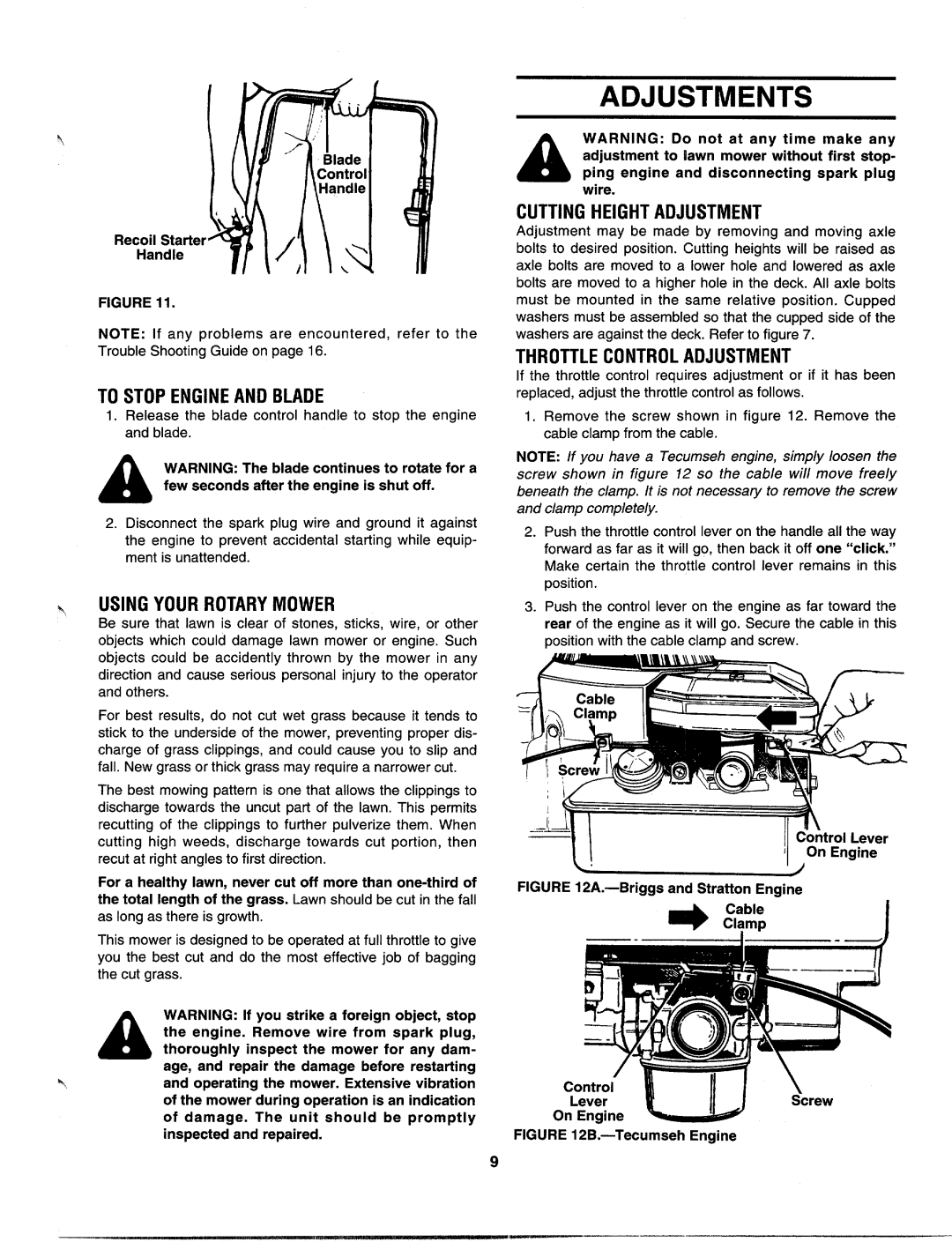 MTD 113-040A000 thru 113-042D000, 113-060A000 THRU 113-062D000, 113-050A000 THRU 113-052D000, 113-030A000 thru 113032D000 