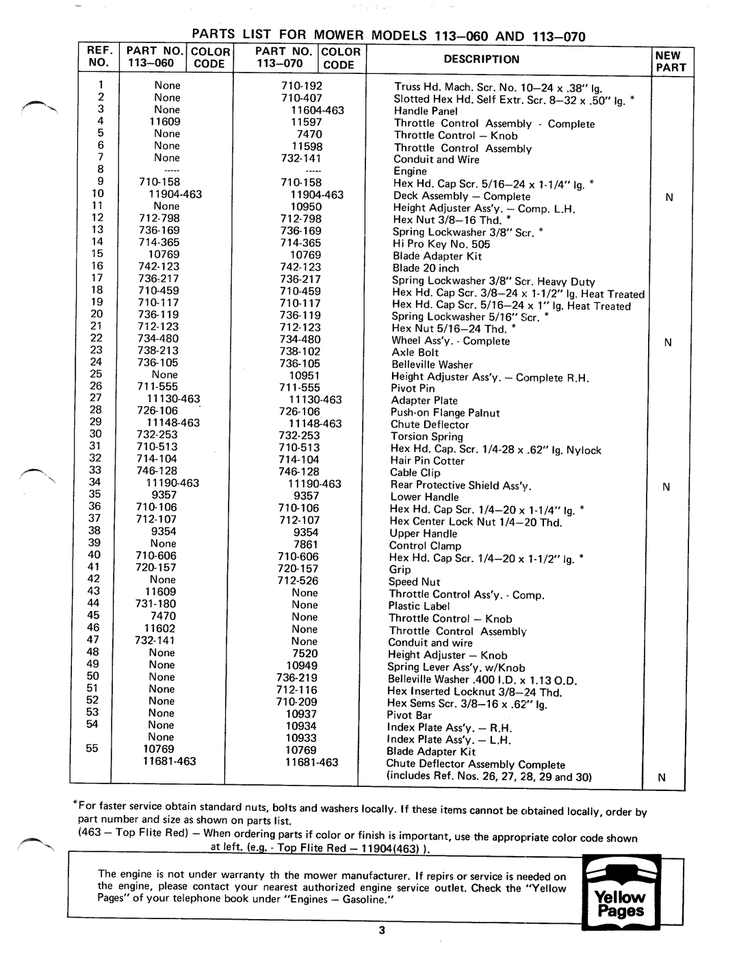 MTD 113-060, 113-070 manual 